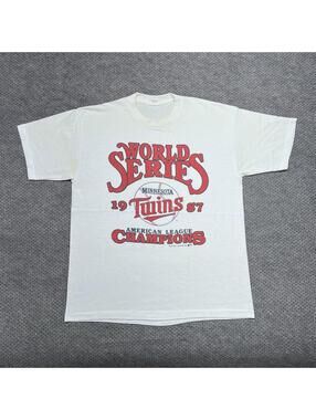 Vintage 1987 Minnesota Twins Baseball World Series Champions T-Shirt Large RARE